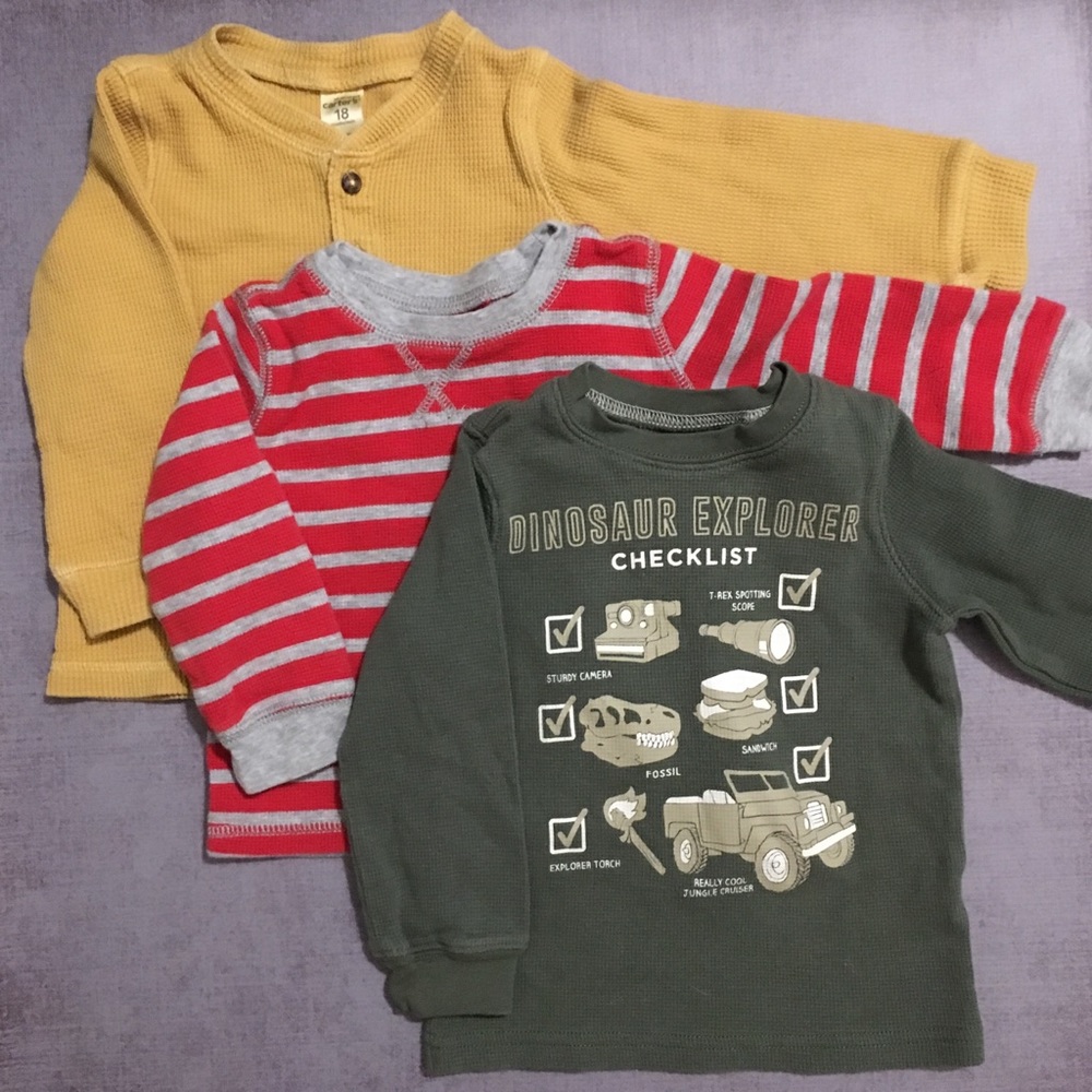 3 pack Carter’s thermal long sleeve tees